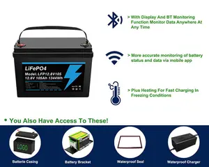 Lifepo4 5 ans de garantie 12 v 24v 200ah 100ah 50ah 500ah batterie pour VR solaire 12 volts batterie au lithium 200ah