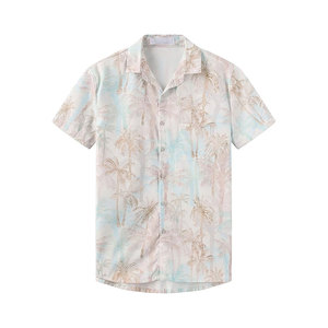 T-shirt Homme Oversize 2025 à Manches Courtes en Polyester/Coton Tricoté Respirant Écologique Impression par Sublimation Personnalisée Plage Hawaï - Product Image 1
