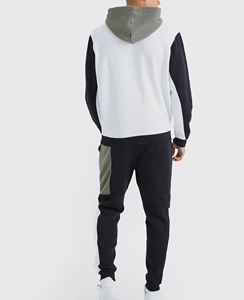 OEM/ODM 100% Cotton Heavyweight Pullover <b>Colour</b> Block Tracksuits Customized Oversized casual Wear Hoodie & Sweatpants <b>Set</b> - Product Image 2