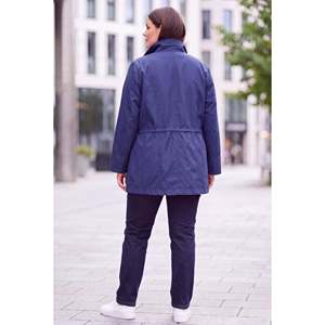 Zebra Astar Manteau en coton grande taille à détails bleu marine - Product Image 6