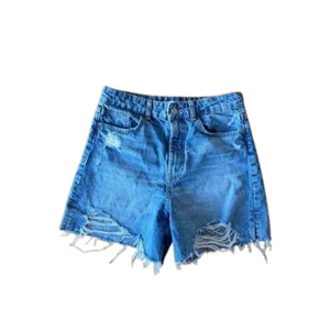 Wholesale 2025 Women's Mid Waist <b>Denim</b> Shorts Distress Style Summer Shorts 100% Cotton High Quality - Product Image 1