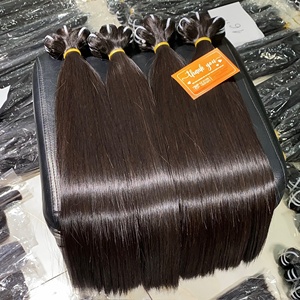 Extensiones de cabello de longitud completa y color negro liso, hueso recto, cutícula completa alineada, precio barato - Product Image 1