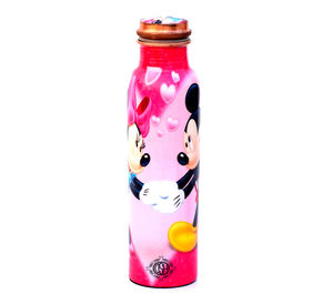 Botella de agua de cobre puro impresa Botella de agua a prueba de fugas de calidad premium para niños. - Product Image 1