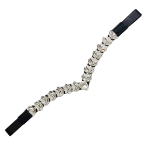 สร้อยหนังรูปตัววีดีไซน์รูปใบไม้สีเงินคริสตัลหรูหราหรูหราหรูหราสง่างามสวมใส่สบายม้าขี่ม้าระดับพรีเมียม - Product Image 2