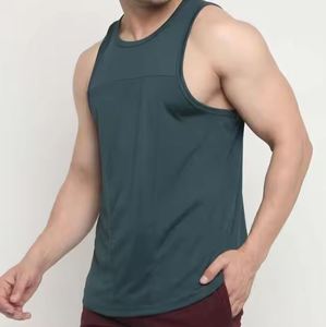 Mens Ribbed Tank Top Soft Cotton Stretch Fit OEM Custom <b>Logo</b> Wholesale - Product Image 4