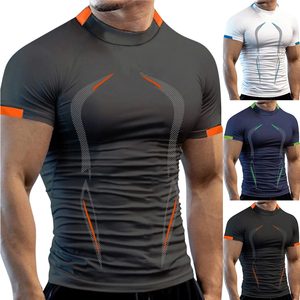 Custom Men’s <b>Compression</b> T Shirt Quick Dry Gym Fitness Tight Sportswear Athletic Workout Activewear Manufacturer Fully Customize - Product Image 4