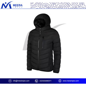 Nuevo abrigo negro para hombre, chaqueta cálida gruesa acolchada para exteriores de invierno, chaqueta acolchada informal de moda con logotipo personalizado para hombre - Product Image 2