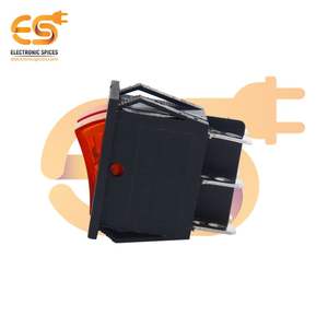 Interruptor Basculante de Plástico de 6 Pines, Doble SPST, Color Rojo, 9563GO 16A 250V, con Indicador, ELECTRONIC SPICES CN - Product Image 4