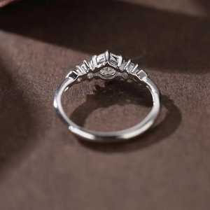SHIVPATH 14k or massif élégant diamant cluster bague de fiançailles pierres taillées brillantes à la mode luxe pour les anniversaires - Product Image 3