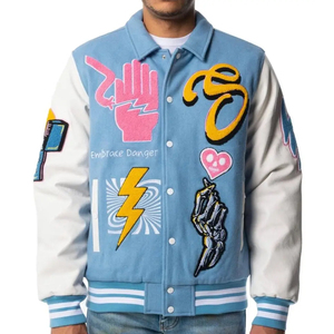 Top Design <b>Shirts</b> Newest Design Men Varsity Jacket For Sale In Best Quality Durable Custom Design Men Varsity Jacket For Sale - Product Image 2