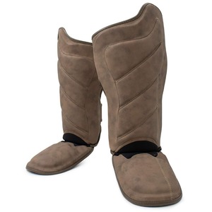 Nouvelles protections professionnelles en cuir pour tibias, protège-jambes épaissis, genouillères et protections de voûte plantaire pour Karaté, Taekwondo, Muay Thai, Kickboxing - Product Image 6
