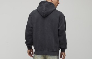OEM gris délavé à l'acide couleur haute qualité grande taille sweat à capuche en coton unisexe hiver impression personnalisée logo hommes pull à capuche 2025 - Product Image 4