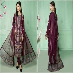 Venta al por mayor paquistaní indio desgaste de fiesta más vendido Salwar Kameez MI creación hermosa elegante tela de gasa bordada pesada - Product Image 5