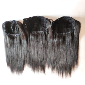 Peluca de pelo virgen liso con parte en U - Product Image 5