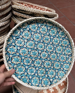 Handwoven <b>basket</b> <b>tray</b> made in Vietnam showcasing traditional craftsmanship and sustainable values - Product Image 6