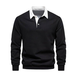 Suéter de Punto para Hombre, Estilo Europeo Americano, Cuello Solapa, Otoño Invierno, Nuevo Lanzamiento, 100% Algodón, Antibolitas, Manga Larga para Camisa - Product Image 4