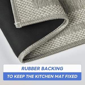ชุดพรมปูพื้นครัวขนาดสั่งทำพิเศษ ป้องกันความเมื่อยล้า ดีไซน์ทันสมัย ผิวสัมผัสคล้ายผ้าลินิน ผลิตจากโพลีเอสเตอร์ พร้อมแผ่นยางกันกระแทก - Product Image 4