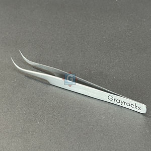 Pince à épiler de précision antistatique en acier inoxydable de haute qualité à pointe incurvée pour l'extension de cils volumineux - Product Image 1