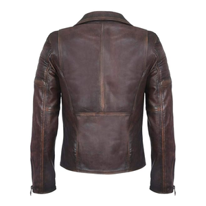 Comprar OEM ODM banda cuello Streetwear hombres chaquetas de cuero genuino cómodo al aire libre Vintage chaquetas de moda - Product Image 3