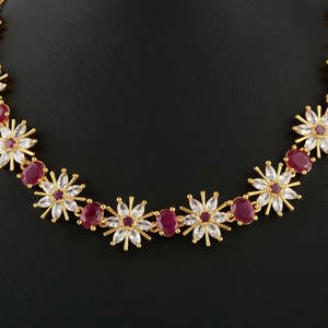 Kundan Jewellery <b>Locket</b> Set - Golden & Red - Product Image 3
