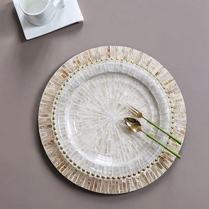 Mantel individual redondo de nácar de diseño de lujo, decoración moderna y rústica para restaurante de vajilla de mayoristas de Vietnam - Product Image 4