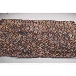 พรมขนาด 5.7x8.9 ฟุต, พรมตุรกีโบราณขนาดใหญ่, พรมขนสัตว์คิลิมสีน้ำตาล - Product Image 3