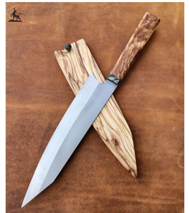Cuchillo de cocina profesional hecho a mano con acero de alto carbono personalizable OEM regalo personalizado cuchillo de chef de vaina de madera - Product Image 5
