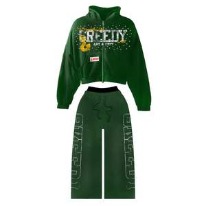 Trendy Streetwear Custom High Quality Cotton fleece Camo print Oversized Sun Faded Acid Washed Oversized Baggy style Tracksuit - Product Image 6