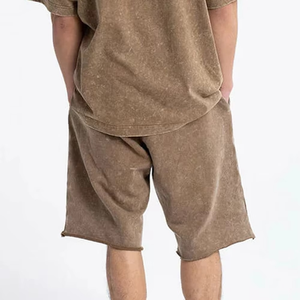 T-shirt imprimé personnalisé délavé à l'acide et short de sport décontracté pour hommes, ensemble de 2 pièces - Product Image 5
