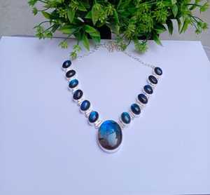 Collier en pierre de labradorite naturelle argent 925 - Product Image 4