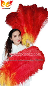 Ảnh chụp hàng thật ZPDECOR, lông đà điểu nhuộm màu chất lượng cao, kích thước lớn, được chọn lọc, dùng cho trang phục lễ hội Samba - Product Image 4