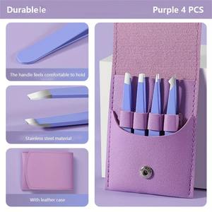 Juego de Herramientas de Belleza Profesional, Juego de Pinzas para Cejas, 4 Piezas, Pinzas de Acero Inoxidable para Vello Facial que Crecen Hacia Adentro - Product Image 5