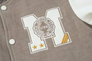 Chaqueta universitaria para hombre, abrigo bombardero bordado con mangas de cuero PU de lana personalizado, uniforme de escuela secundaria o universidad - Product Image 6