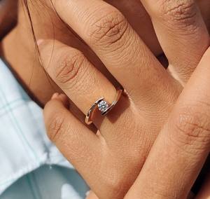 Bague de fiançailles solitaire en diamant brillant de 0,50 à 3,00 carats, certifiée IGI, de laboratoire, taille brillant, en or 10K/14K/18K/PT950/argent S925 - Product Image 1