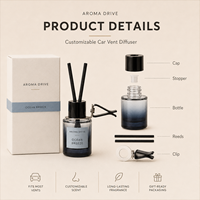 Diffuseur de parfum moderne pour voiture à clipser sur grille d'aération, diffuseur de parfum d'hôtel, diffuseur à bâtonnets de fleurs séchées évaporatif