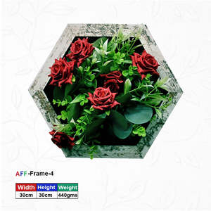 Cadre mural hexagonal en bois pour fleurs artificielles 30x30 cm (AFF-Frame-4) - Product Image 1