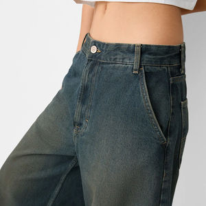 Jeans décontractés à jambes larges et effet délavé pour femmes, vêtements en gros, été, nouveau jean tendance délavé, mode féminine, service OEM - Product Image 4