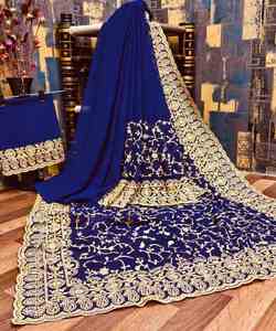 ผ้าไหมสารีสน่าที่สวยงามพร้อมรายละเอียดทัสเซลและเครื่องประดับมุกสําหรับงานแต่งงานและชุดเจ้าสาว - Product Image 6