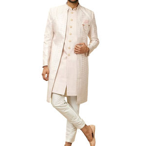 2025 mejor última colección boda de los hombres Sherwani novio desgaste étnico trajes hechos a mano abrigos largos diseño - Product Image 4