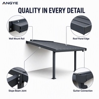 Abri de stationnement individuel en alliage d'aluminium durable avec auvent imperméable pour cour de villa