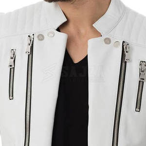 Venta al por mayor chaqueta de cuero de tamaño personalizado uso al aire libre chaqueta de cuero de cuello alto hombres chaqueta de invierno - Product Image 4