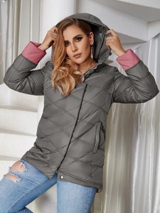 Customized Size Color Woman Puffer <b>Jacket</b> Fashionable Winter Warm Clothes Long Sleeves Breathable Woven Puffer <b>Jacket</b> for Women - Product Image 4