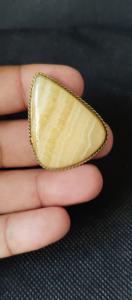 Yellow agate Brass Grooved Cabochon Amazing Crystal Healing Loose Gemstone for Jewelry Making - Product Image 3