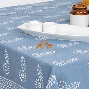 Manteles rectangulares 100% algodón Dabu con estampado floral de Jaipur, hechos a mano con técnicas de bloque, para decoración del hogar. - Product Image 5