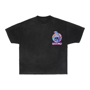 T-shirt 100% coton pour homme, coupe ample, imprimé, 280 GSM, coton premium, effet délavé, impression crâne vintage, logo personnalisé - Product Image 1