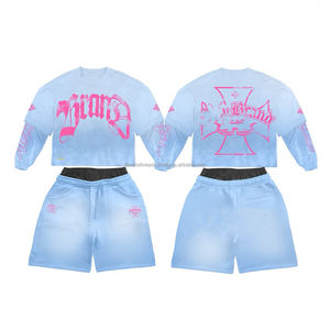 Conjuntos Deportivos Casuales de Verano Personalizados de 2 Piezas, Conjunto de Camiseta de Manga Corta para Mujer, Pantalones Cortos de Algodón para Mujer, Conjunto de Pantalones Cortos de Verano Unisex - Product Image 2