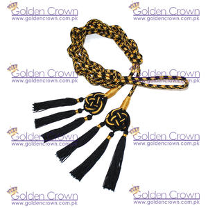 Vente en gros 2025 pompon de cordon de cinture sur mesure de qualité supérieure avec doré et noir - Product Image 3