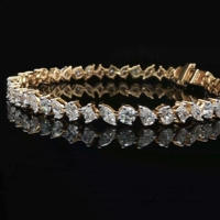Bracelet de tennis de luxe en or massif 9 carats à coupe fantaisie naturelle exquise pour mariage et fête par Sheetal Diamonds India
