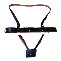 Brand New British Brown Original Leather Sam Brown Ceinture Cross Strap Ceintures en cuir véritable marron foncé