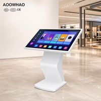 Terminal de kiosque d'information en libre-service tactile 4K en verre trempé AOOWHAO personnalisé OEM ODM pour les halls de banques et les administrations